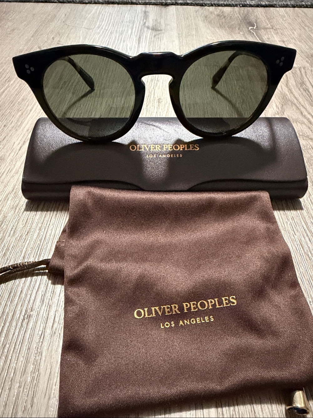 Oliver Peoples Lewen (5453) Black Acetate Round Sunglasses